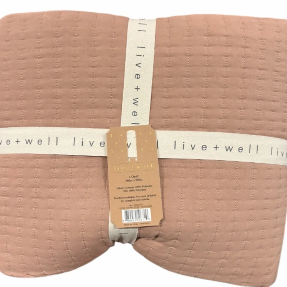 Live Well Clay Full/Queen Quilt 90”x90” NEW with Tags 100% Polyester